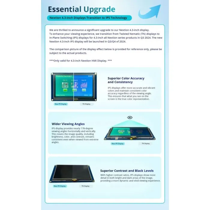 [6920075771893] NEXTION NX4827P043-011C- 4.3” inch (IPS)Nextion Intelligent Series HMI Capacitive Touch Display without enclosure