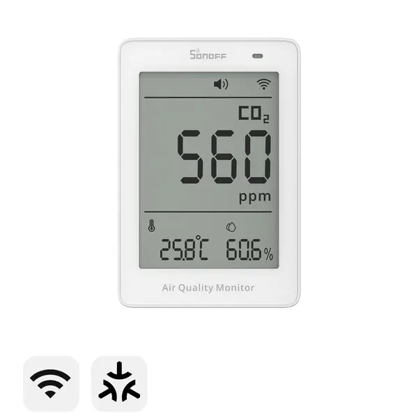 SONOFF AirGuard CO2 Matter Over Wi-Fi Air Quality Monitor | SAWF-08P