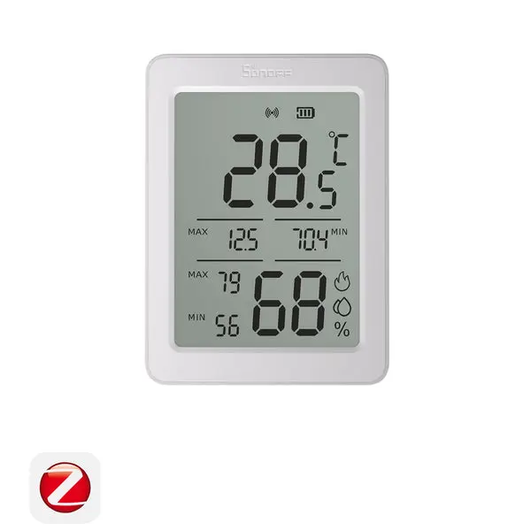 [6920075743593] SONOFF SNZB-02DR2   AirGuard TH, Indoor Smart Zigbee Temperature and Humidity Sensor, 3.6'' LCD Display, App Monitoring with Charts, Notification Alerts, Data Export, Remote Data Display