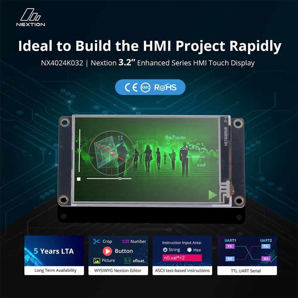 [6920075720181] NX4024K032 – Nextion 3.2” inch Enhanced Series HMI Touch Display