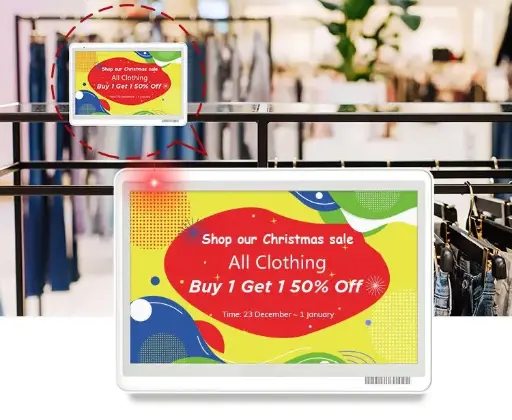 Tag 6 Colors 7.3 Inch Colorful Electronic Shelf Label ESL Price Tag for Retail Supermarket and Meeting Room