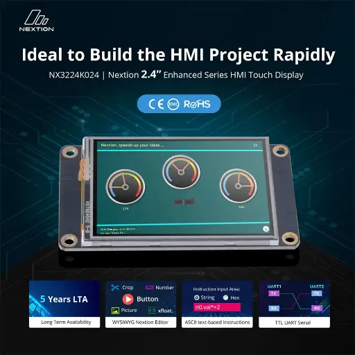 [IM160511002] NX3224K024 – Nextion 2.4” inch Enhanced Series HMI Touch Display